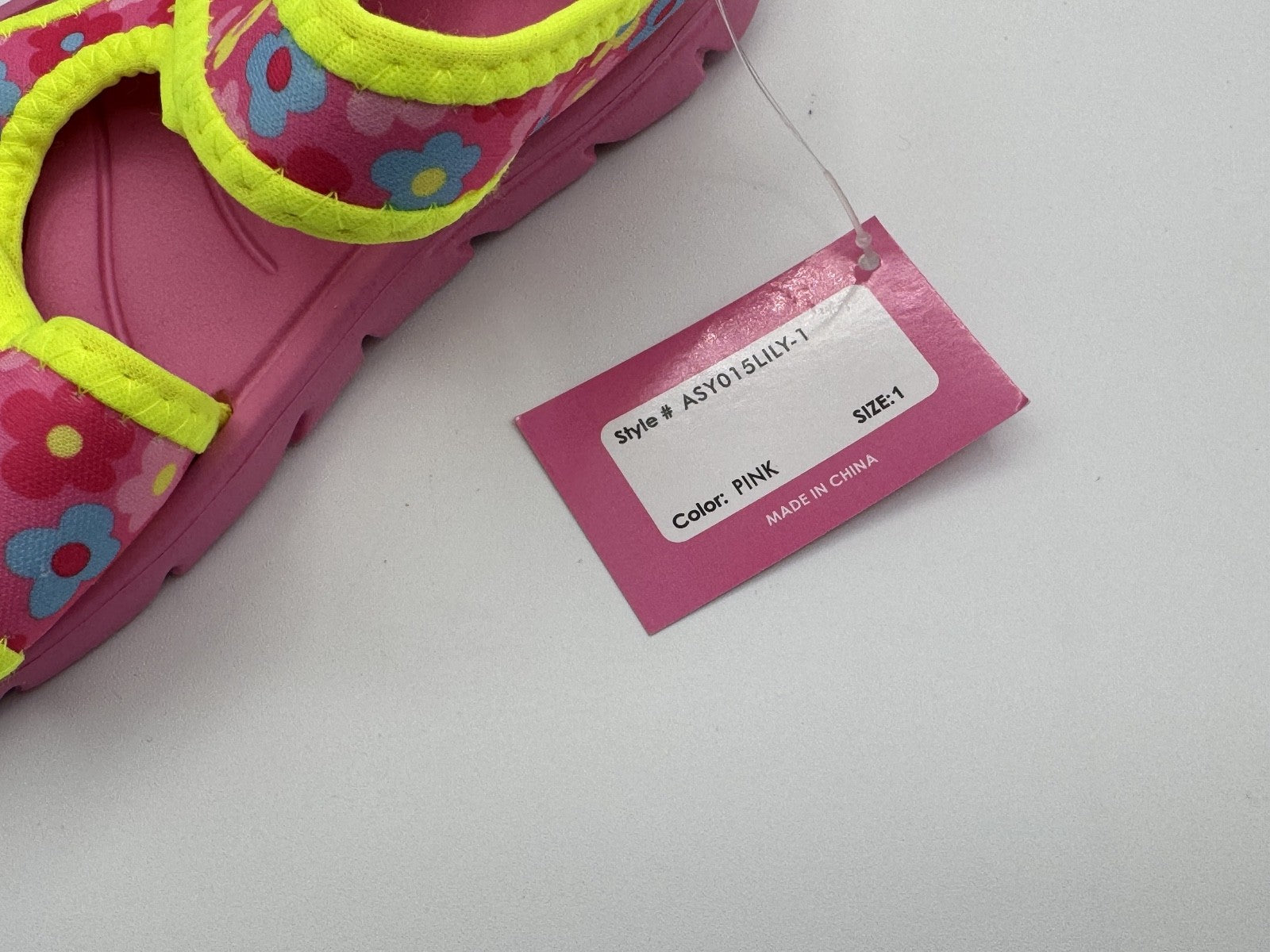 Zoogs Girls Sandals Pink, Yellow, Blue Flowers, W/Strap Closure Sz 13, SOFT, NEW