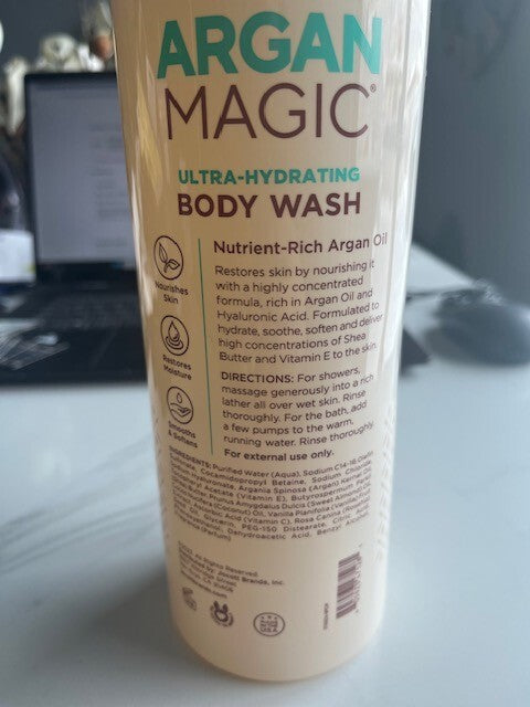 ARGAN MAGIC Argan Oil Biotin ULTRA-HYDRATING COCONUT & VANILLA BODY WASH 32oz