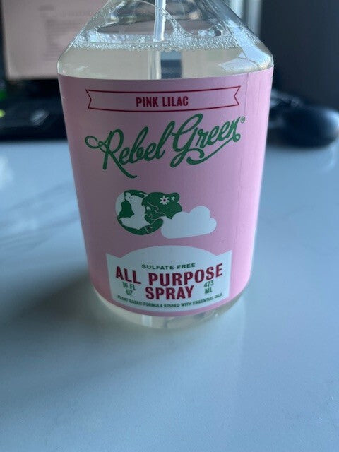 Rebel Greens All Purpose Room Spray PINK LILAC 16 oz Sulfate Free, Vegan, NEW