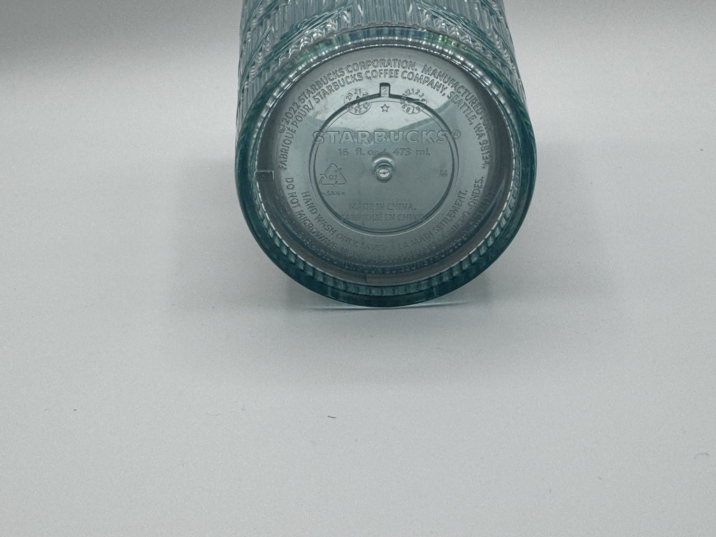 Starbucks 2022 Green Turquoise Iridescent Grande Tumbler w/ NEW Green Straw