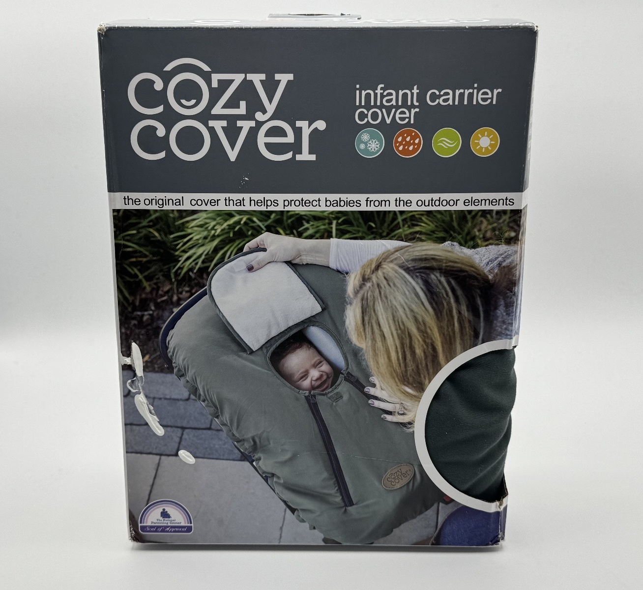 Cozy Cover Infant Carrier Cover Protects Babies from Outdoor Elements - Gray NIB
