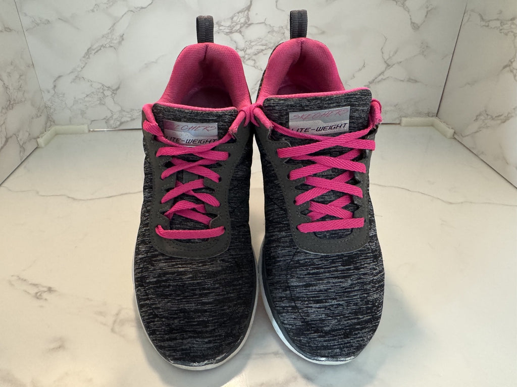 Skechers Flex Appeal 3.0 Lite Weight Black Pink Sneakers Shoes Womens Size 6