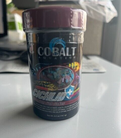 COBALT AQUATICS CICHLID PREMIUM FISH FLAKES + PROBIOTICS .05 oz -SEALED