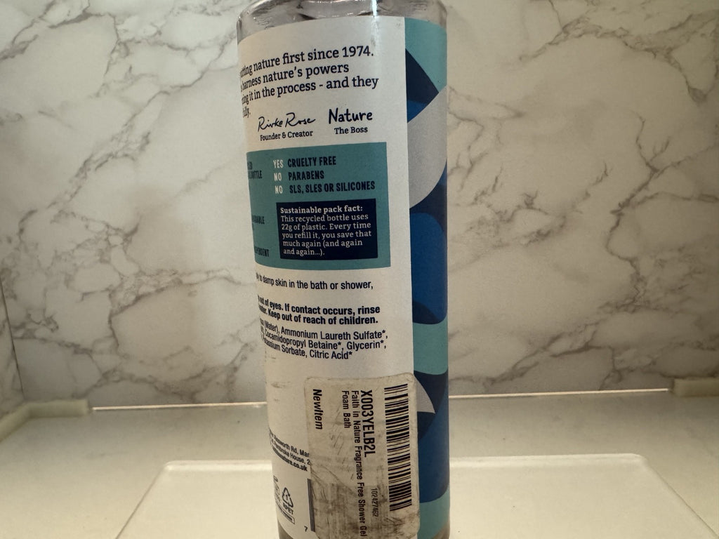 FAITH IN NATURE Body Wash Fragrance Free, Sensitive, 13.5 fl oz, Damaged Cap