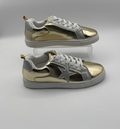 Rouge Helium Gold Silver Star Woman's Sneaker, Size 8 Style Sheen-01, NEW