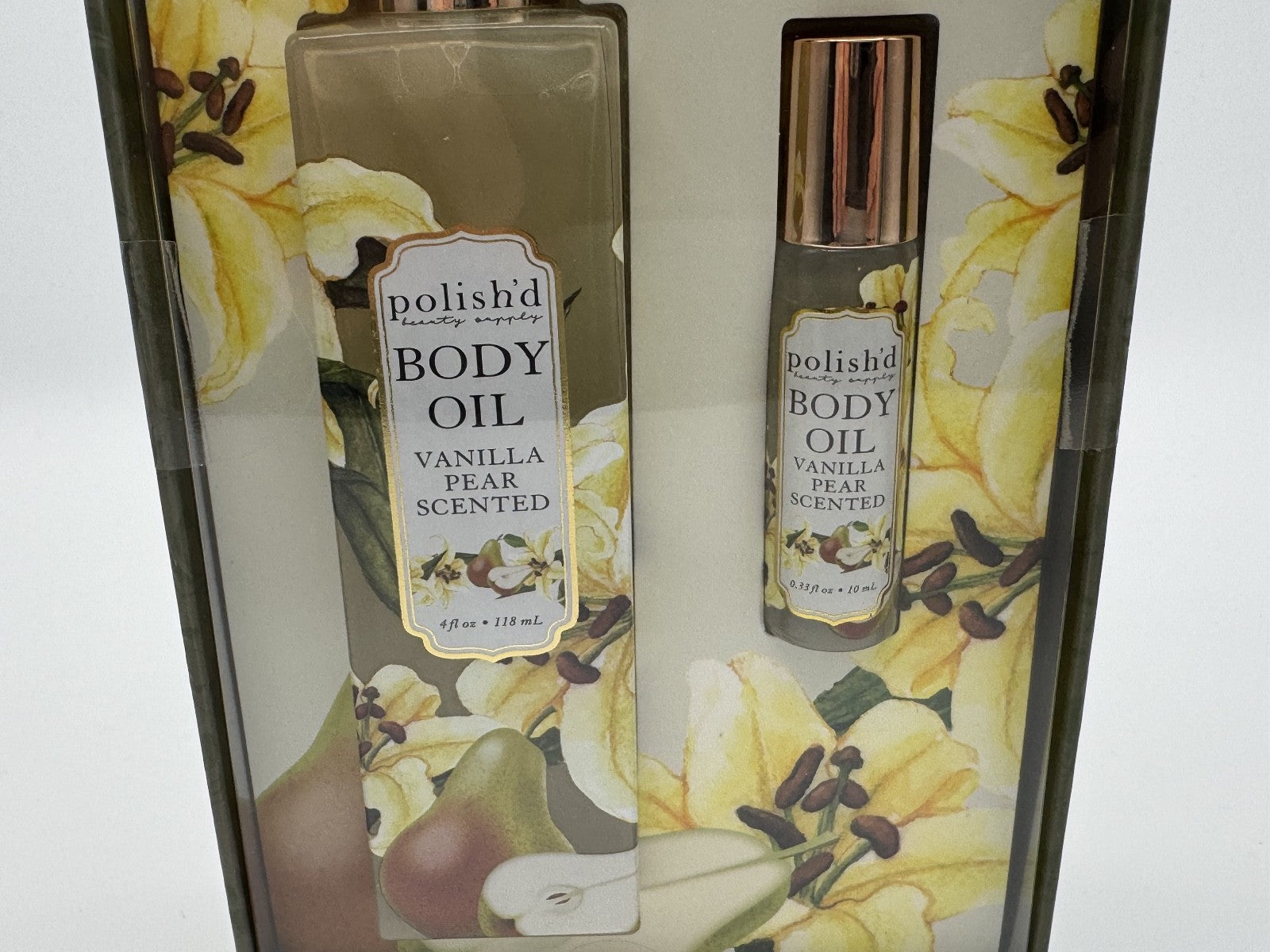 Polish'd Winter Gardenia Body Oils Rollerball 2pc Set Vanilla Pear, NIB SEALED