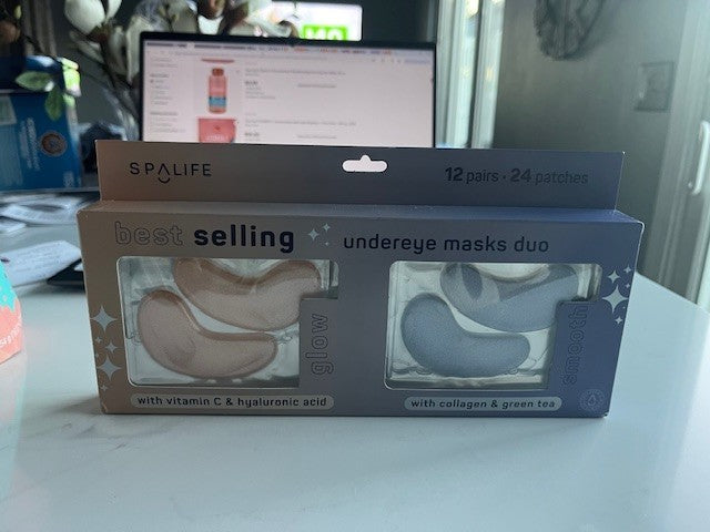 SPALIFE Under Eye Masks Duo Twin Pack, Glow & Smooth, Hyaluronic Acid 24 Patches