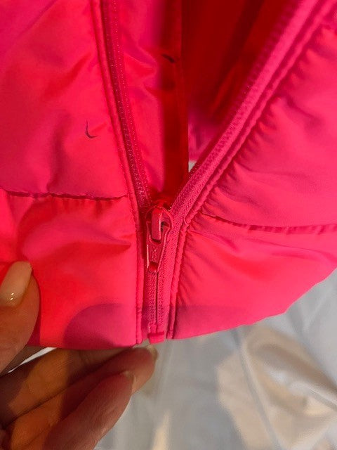 PUMA Girls Quilted Vest Size 7/8Puffer Vest Full Zip Bright Hot Pink w/Pockets