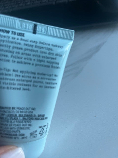 PEACE OUT Instant Pore Perfector .8 oz Soothing w/Hyaluronic Acid NIB Sealed
