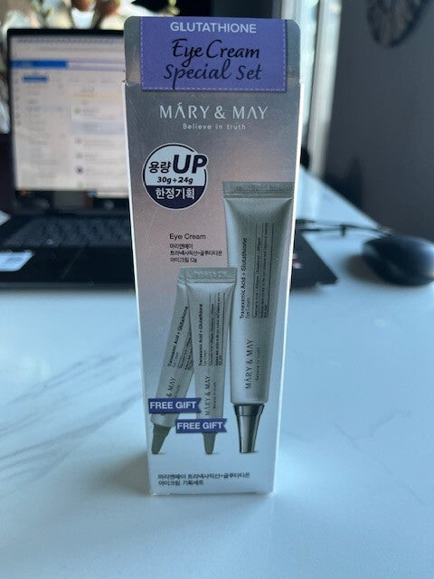Mary & May Tranexamic, Glutathione 3pc. Eye Cream Special Set (30g/1pc +12g) NIB