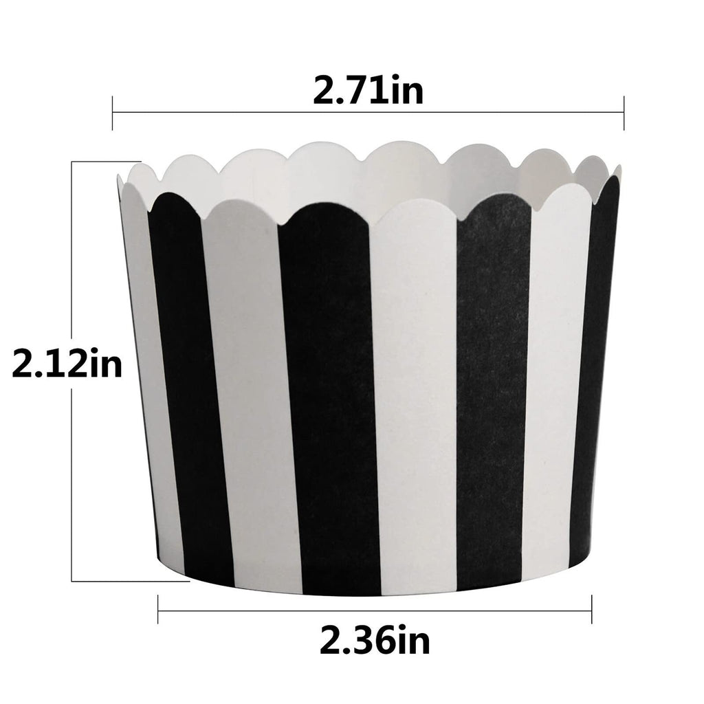 STARUBY Green White Strips Muffin Cupcake Baking Paper Cups Liners 2.36in -100pk