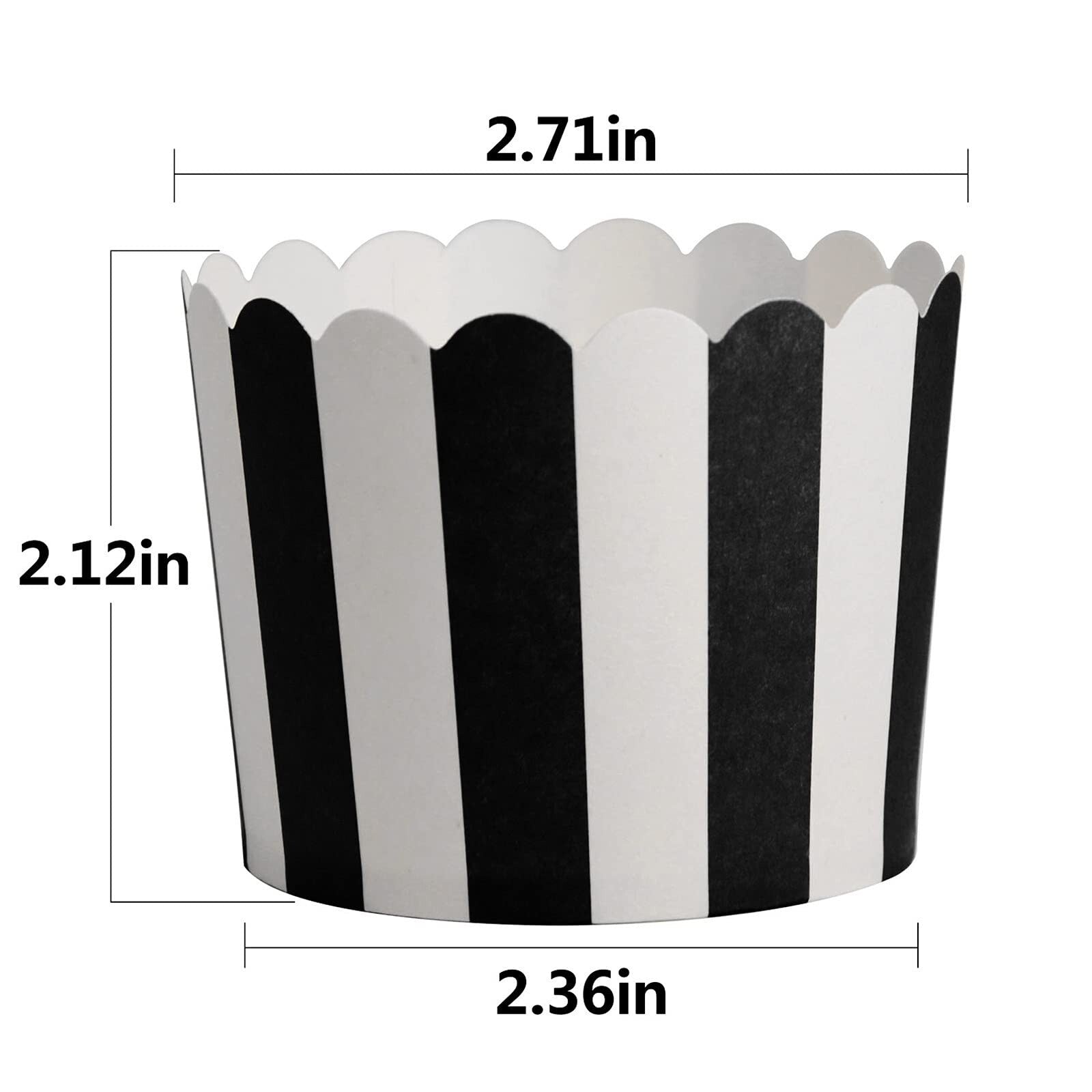 STARUBY Green White Strips Muffin Cupcake Baking Paper Cups Liners 2.36in -100pk