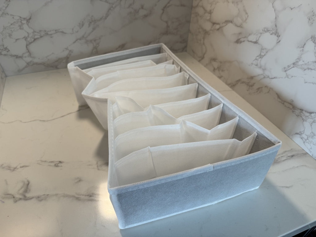 The Edit Living Drawer Organizer  Multipurpose Storage White 10 Cells 3pc