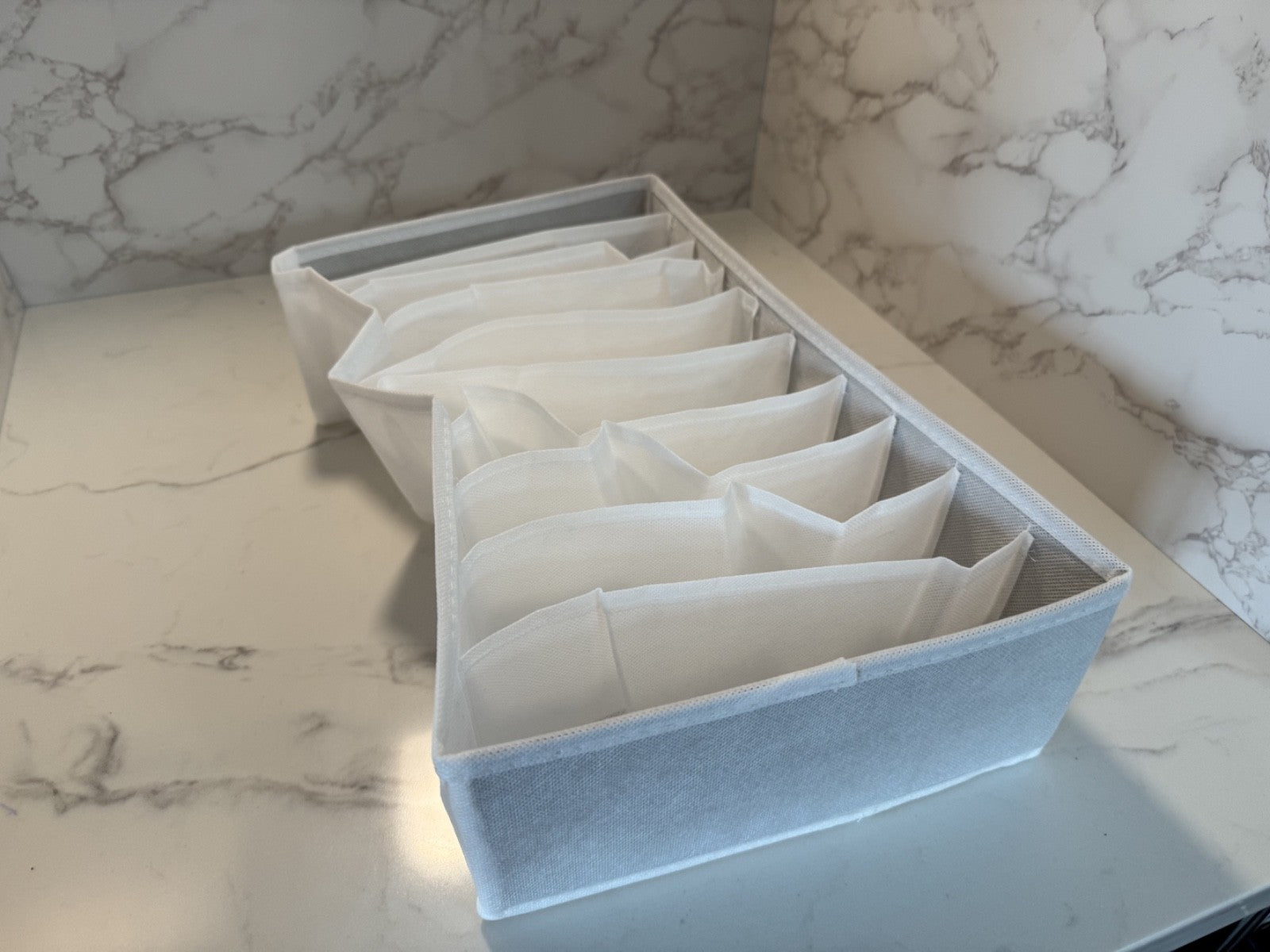 The Edit Living Drawer Organizer  Multipurpose Storage White 10 Cells 3pc