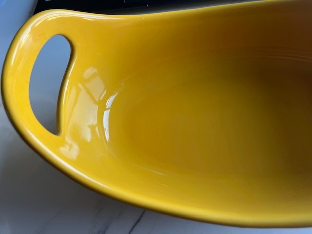 Rachel Ray Casserole Oval 1.25 Qt Golden Yellow Bakeware Stoneware Cassic w/hand