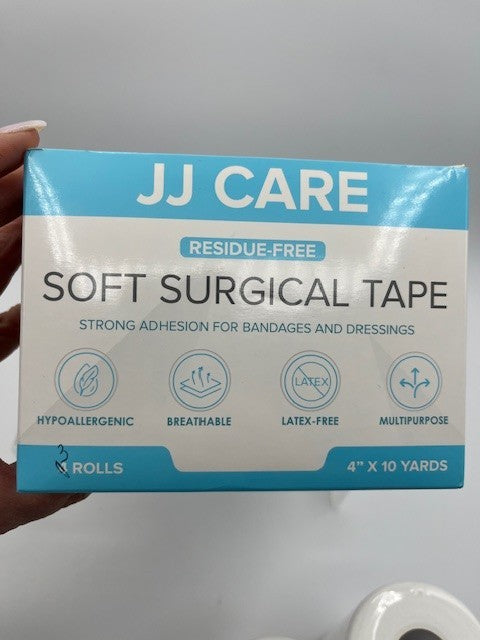 3 pk.- JJ CARE Soft Surgical Tape 4 x 10 Yards Soft Cloth Medical Latex Free NEW
