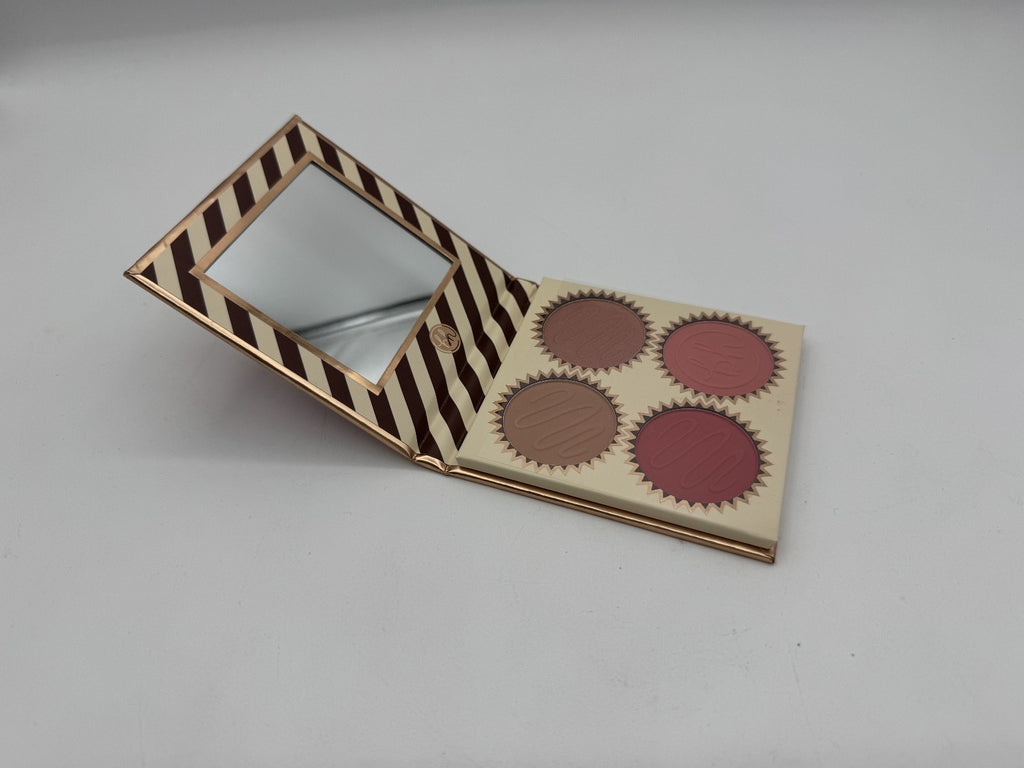 BH Cosmetics Chocolate Cherry Truffle 4 Color Blush Palette, w/ Brush, NEW