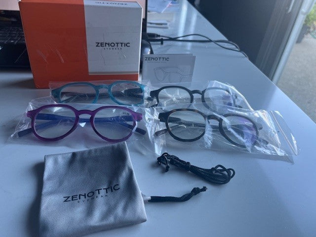 New ZENOTTIC Anti Blue Light +1.50 Eye-wear Fashion Glasses (Set of 4) NIB New