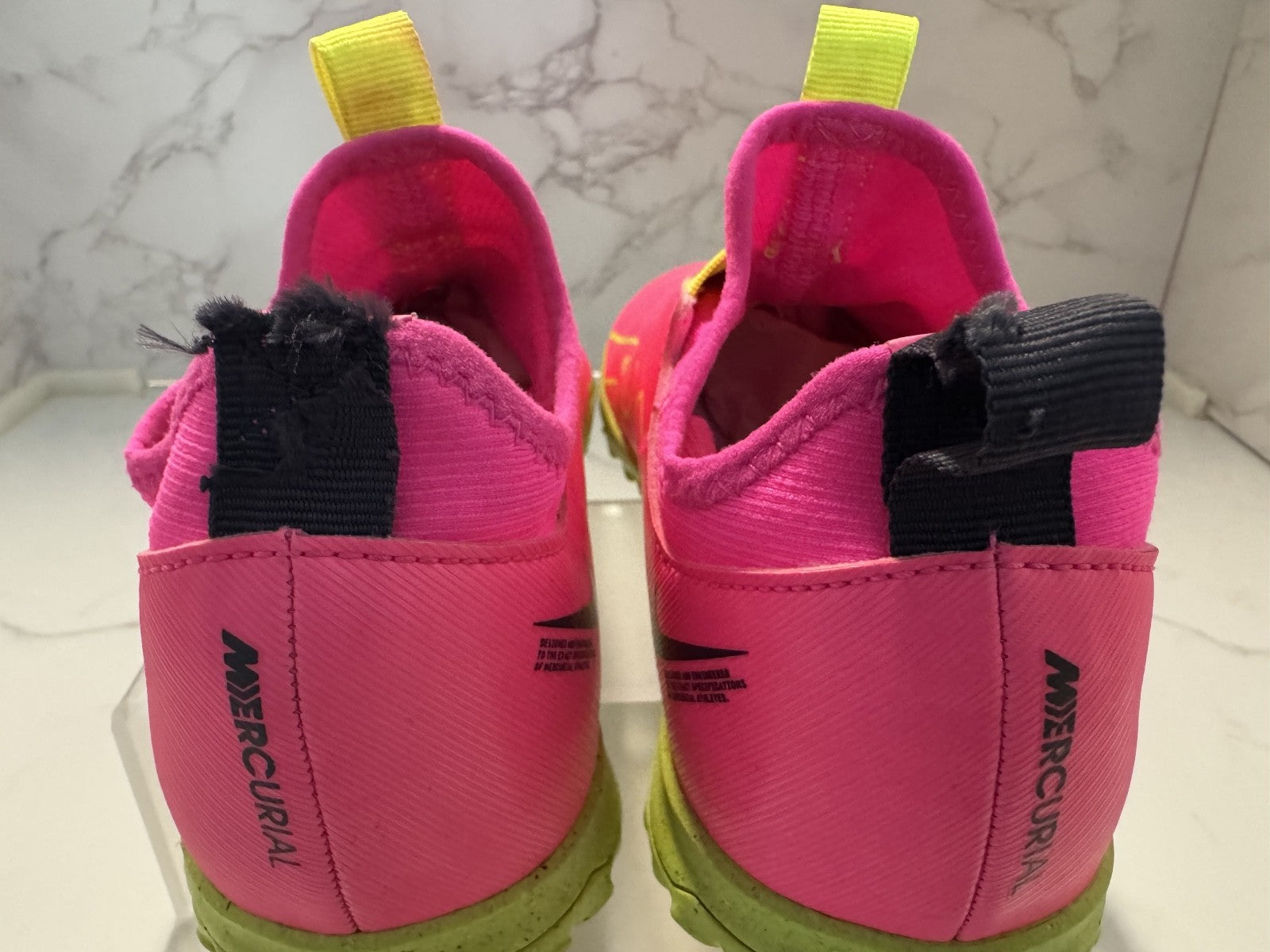 Nike Shoes Zoom Mercurial Vapor 15 Academy TF Low, Neon Pink & Yellow, Size 3Y