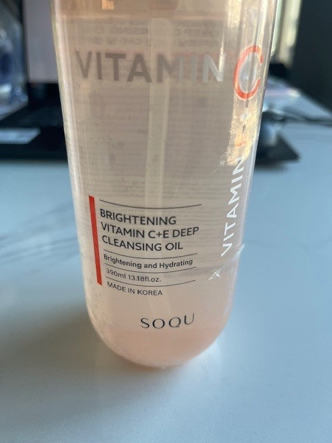 SOQU Brightening Hydrating Vitamin C + E Deep Cleansing Oil 13.18 oz Made Korea