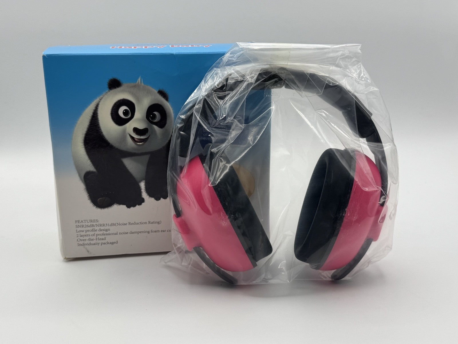 Happy Baby Safety Adjustable Ear Muffs Hearing Protection 0-3yrs Hot Pink SEALED