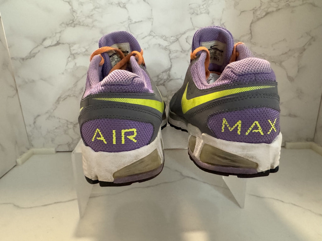 Nike Air Max Run Lite Shoes Youth Size 6.5Y Grey Purple Orange, Pre-owned,Excell