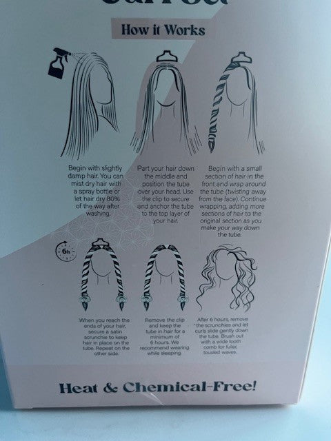 Curly-Q Heatless Curl Set, 5-Piece, Chemical-Free, Protect Hair Add Volume NIB