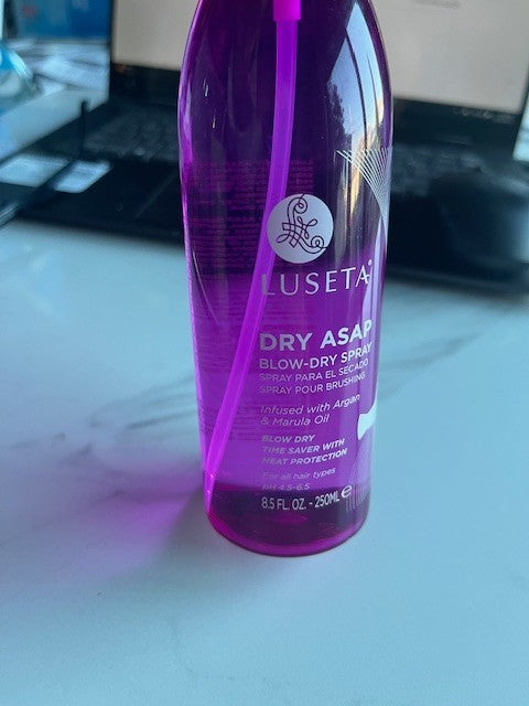 New Luseta Dry ASAP Blow Dry Spray 8.5 oz Heat Protector, Reduce drying time NEW
