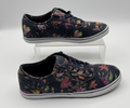 Vans Authentic Low Pro Floral Sneakers In Black Bloom Size 7.5 Womans Skate Shoe