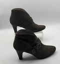 LifeStride Yalta Grey Ankle Suede Booties, Size 8 1/2M
