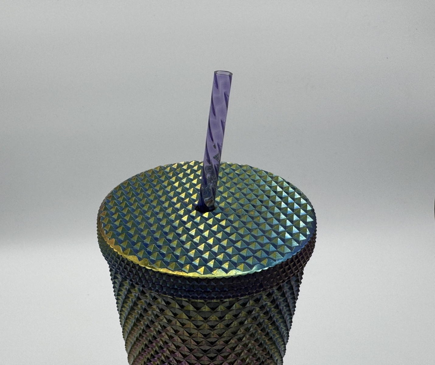 Starbucks 2021 Iridescent Studded Venti 24Oz Tumbler Cold Cup w/New Purple Straw