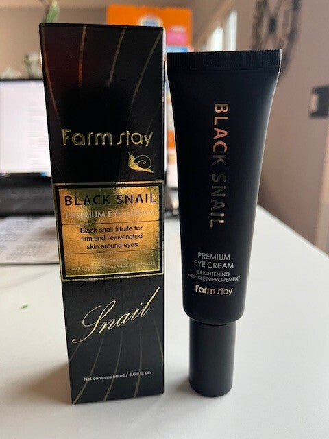 FARMSTAY Black Snail Premium Eye Brightener Cream Improve Appearance Of Wrinkles
