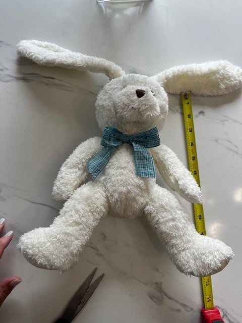 White Bunny Rabbit Plush Floppy Ears w/ bow tie, Stuffed Animal Toy PRE-OWNED