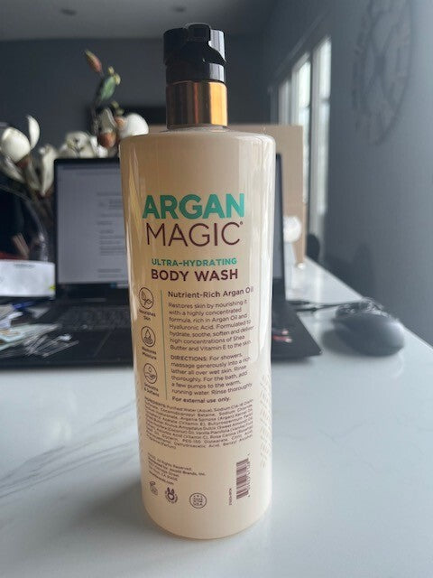 ARGAN MAGIC Argan Oil Biotin ULTRA-HYDRATING COCONUT & VANILLA BODY WASH 32oz