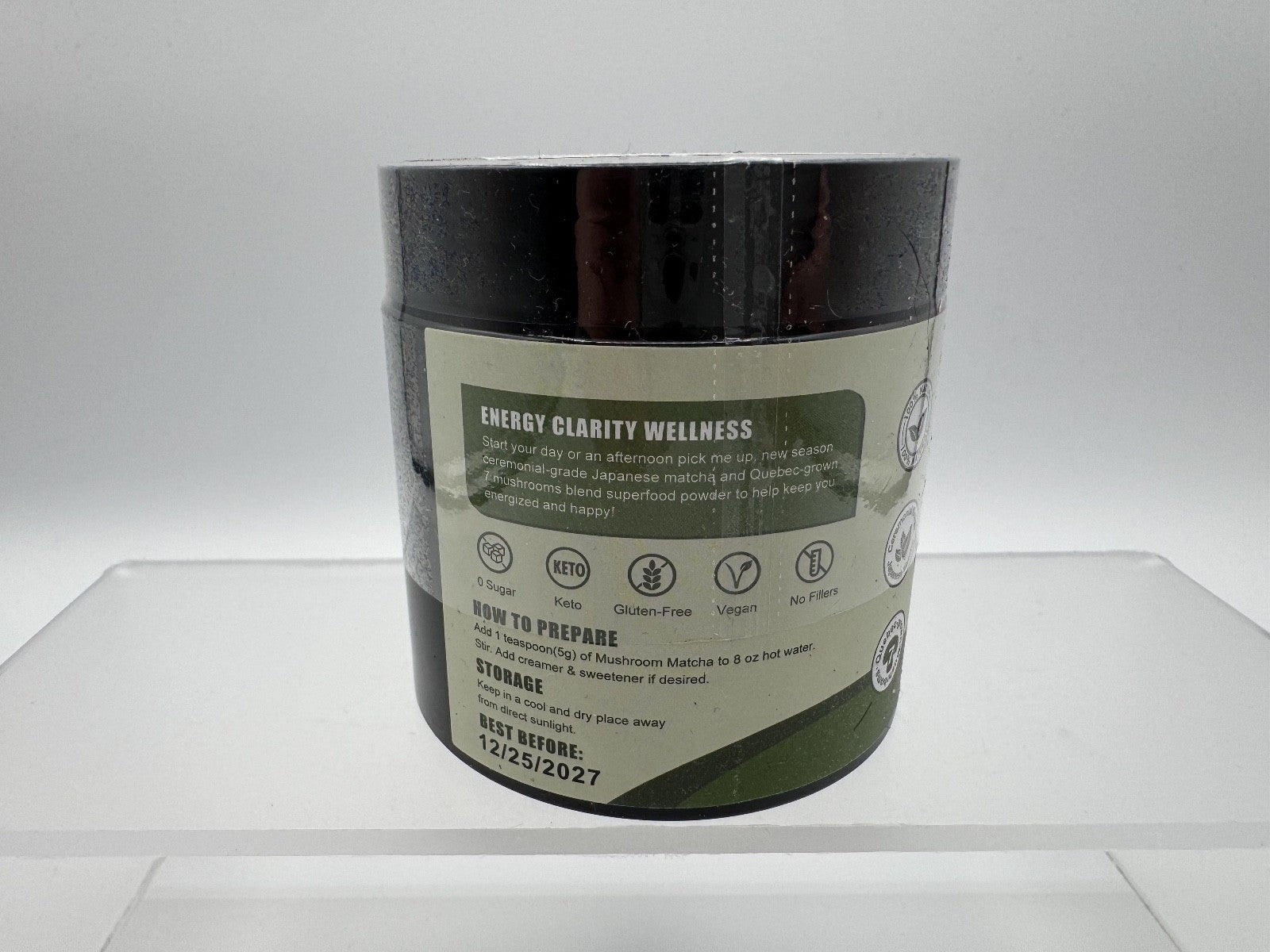 2 pk Grelim Mushroom Matcha Infused W/7 Superfood Mushrooms MCT Oil Coconut Milk