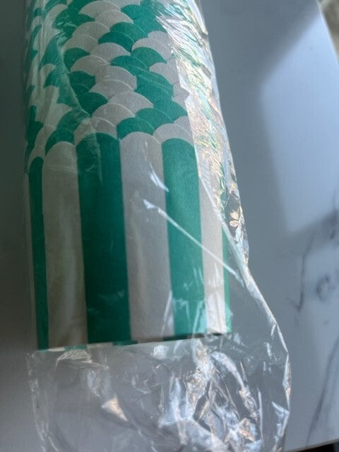 STARUBY Green White Strips Muffin Cupcake Baking Paper Cups Liners 2.36in -100pk