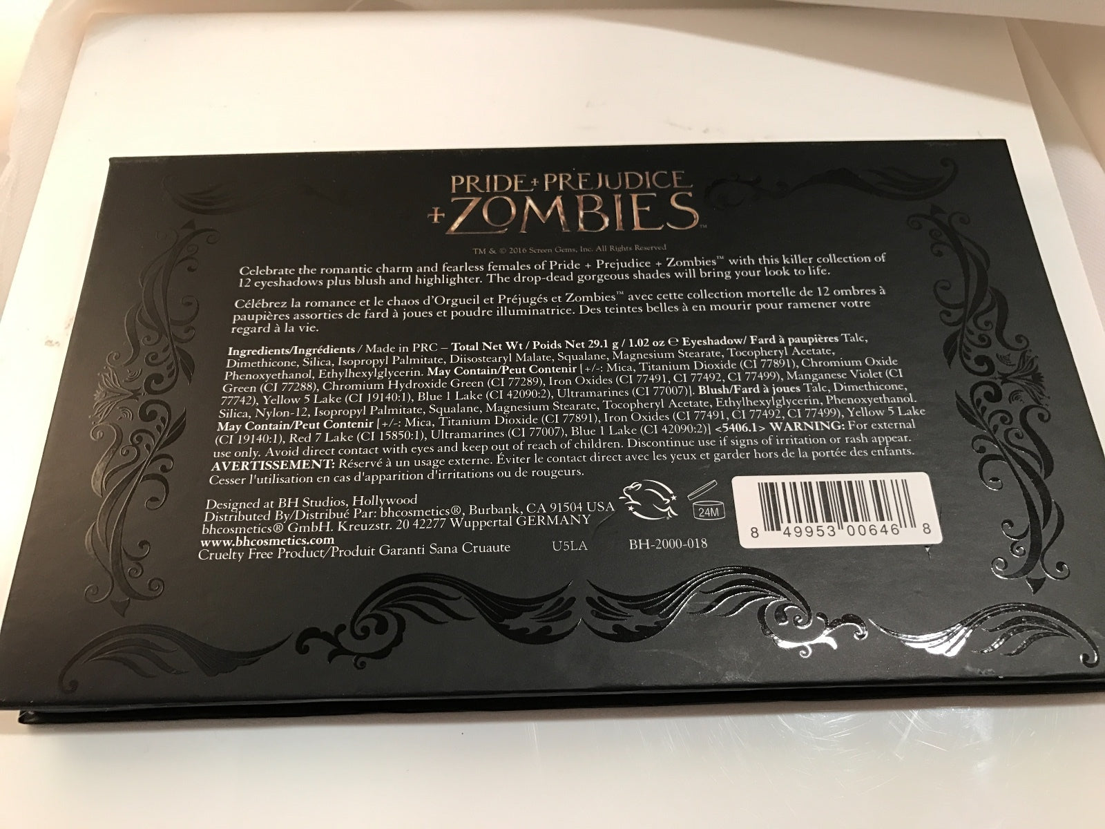 BH Cosmetics Pride and Prejudice and Zombies Eye & Cheek Limited Edition Palette