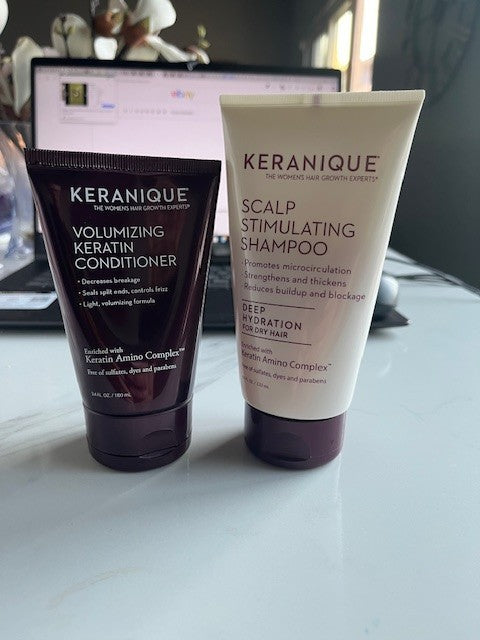 KERANIQUE Deep Hydration Hair Growth Shampoo Scalp Stimulating & Conditioner NEW