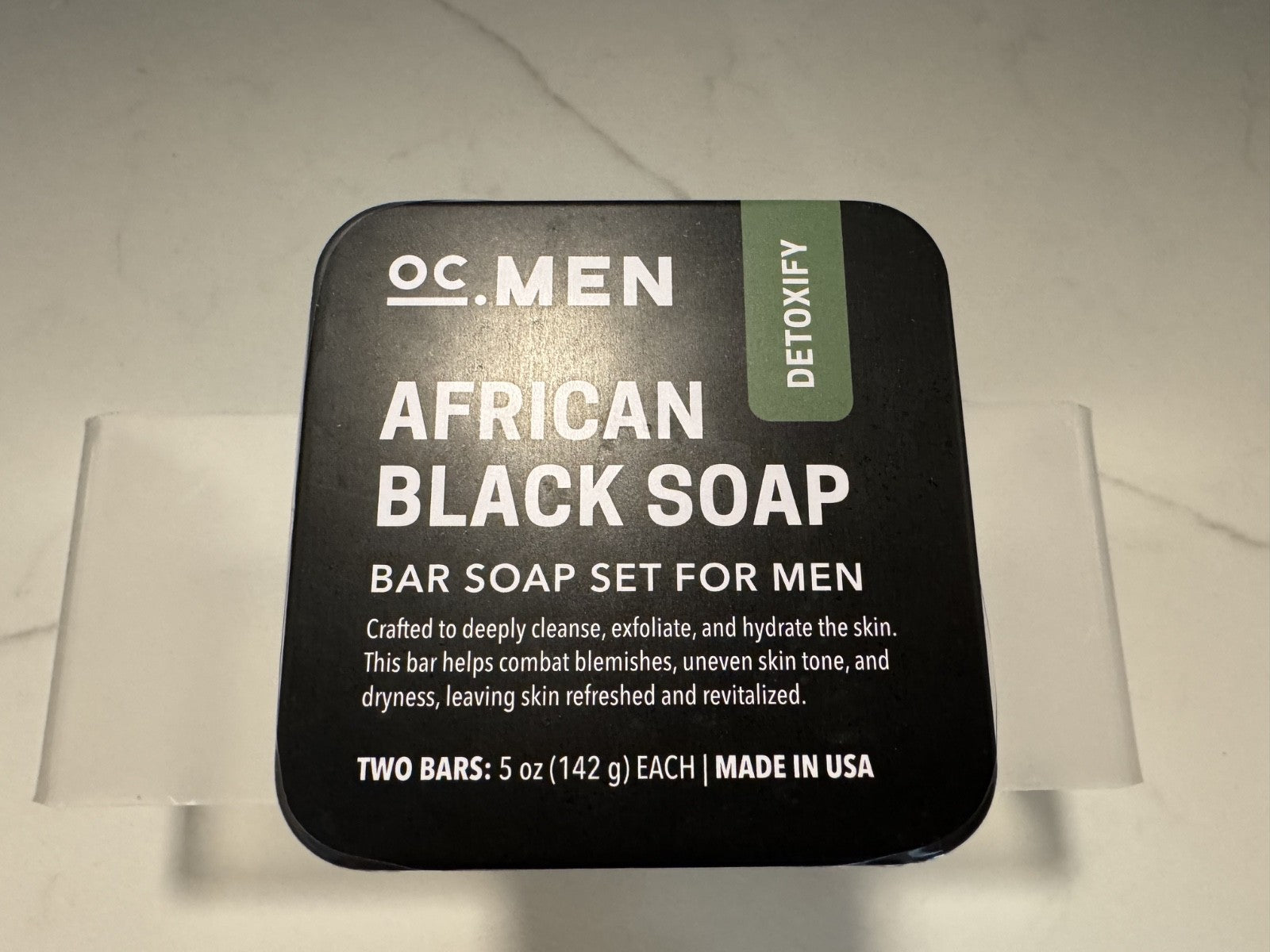 Olivia Care OC.Men Moisturizing Detoxify Bar Soaps Set, 2 Bars,142G Each, Sealed