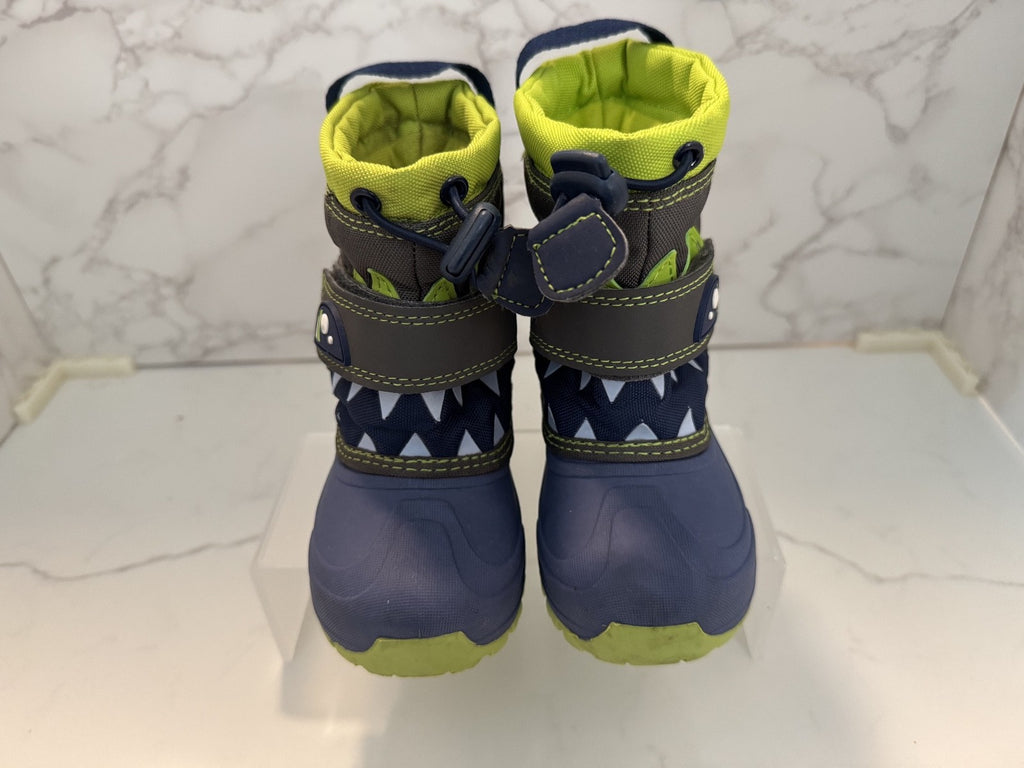 Cat & Jack Toddler Boys Sz 6 Monster Winter Snow Boots Thermolite Blue And Green