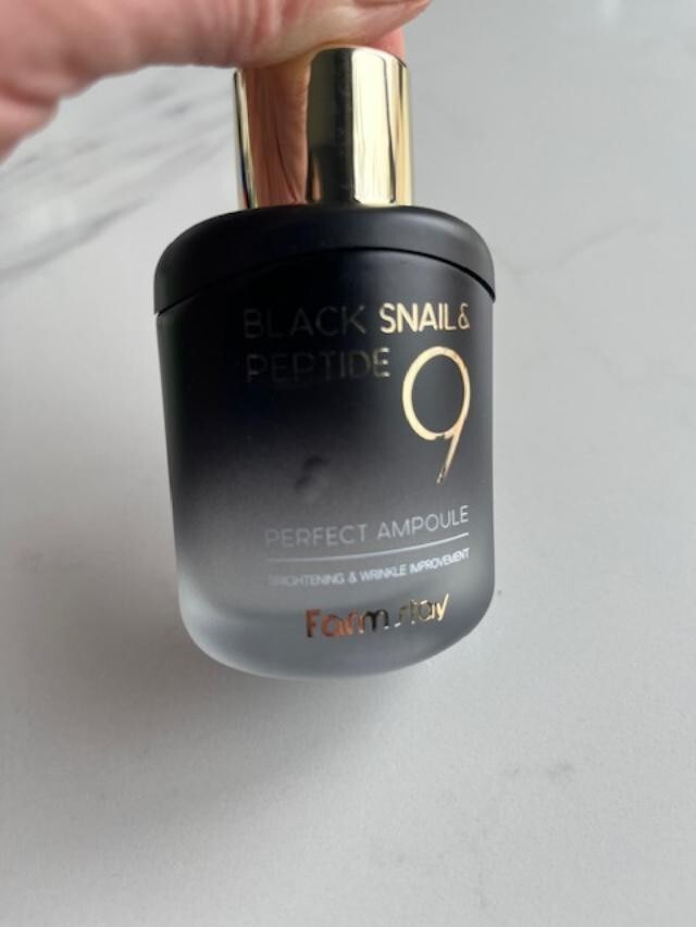 FarmStay KOREAN Black Snail & Peptide9 PERFECT AMPOULE Deep Replenishing Mucin
