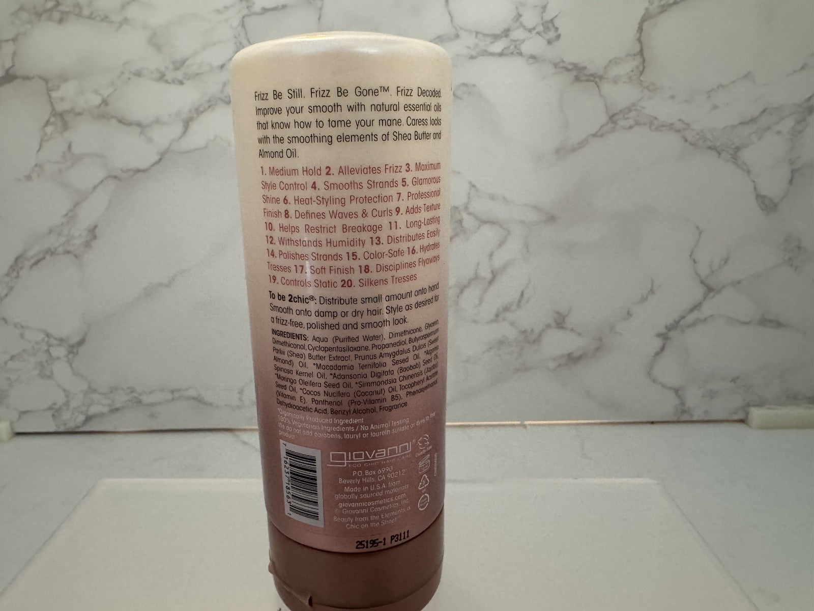 GIOVANNI 2Chic Frizz Be Gone Anti-Frizz Hair Balm, Shea Butter, Sweet Almond Oil