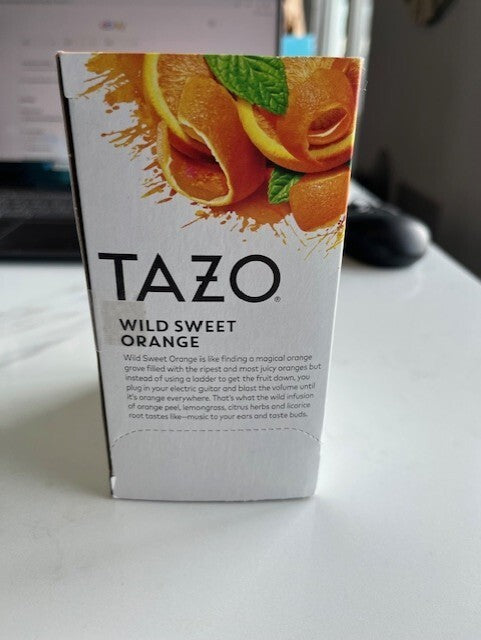 Tazo Wild Sweet Orange Tea 20ct Box HERBAL TEA, Caffeine Free, Exp. 4/25 SEALED