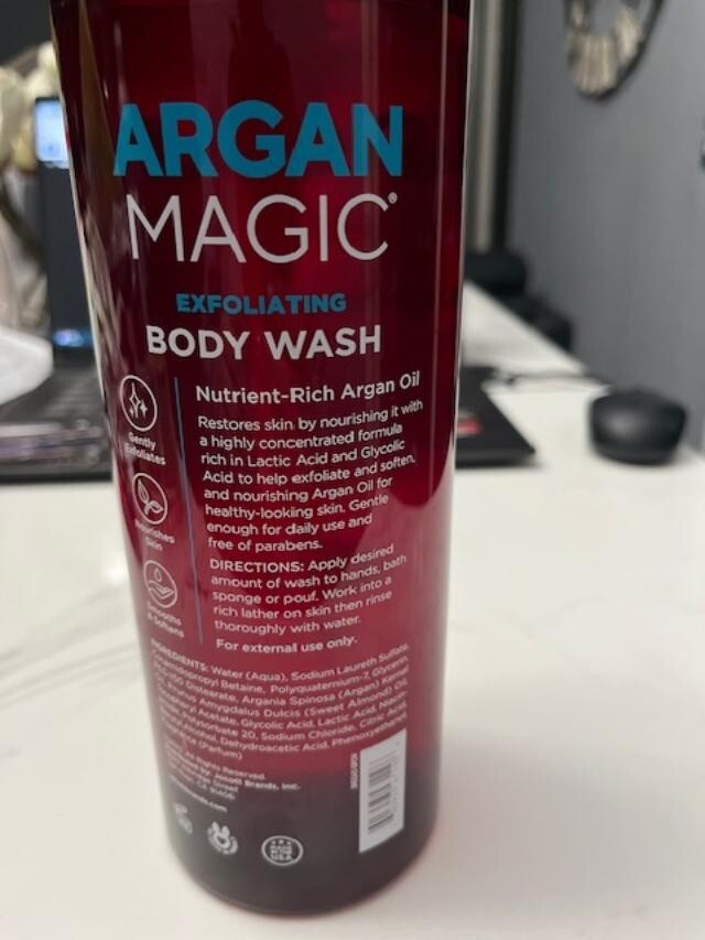 Argan Magic Exfoliating Body Wash Moroccan Beauty Secret 32oz Paraben Free New