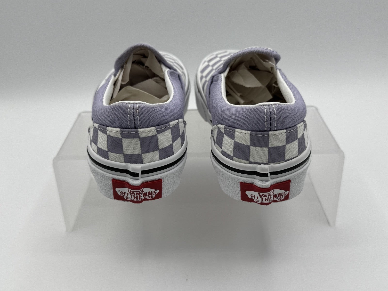 Vans Classic Slip-On Checkerboard Purple White Kids Unisex Size 11.5, NWOT