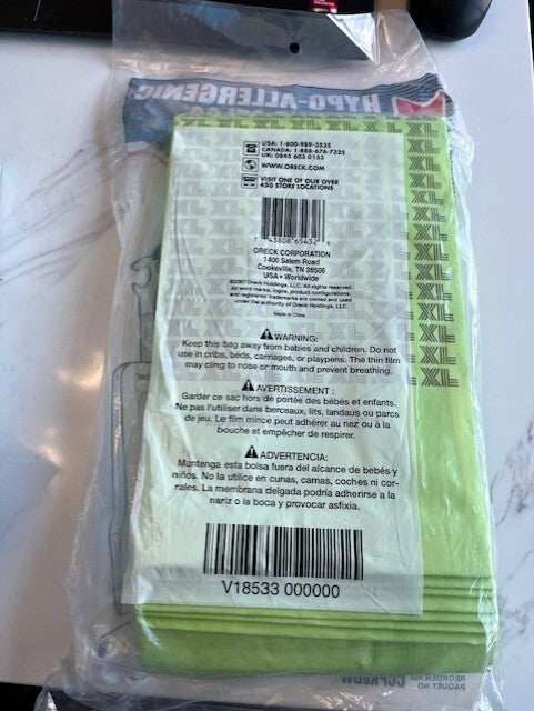 8 pk. Vacuum Cleaner Bags For Oreck type CC vacuum bags,XL UPRIGHT-CCPK8DW New