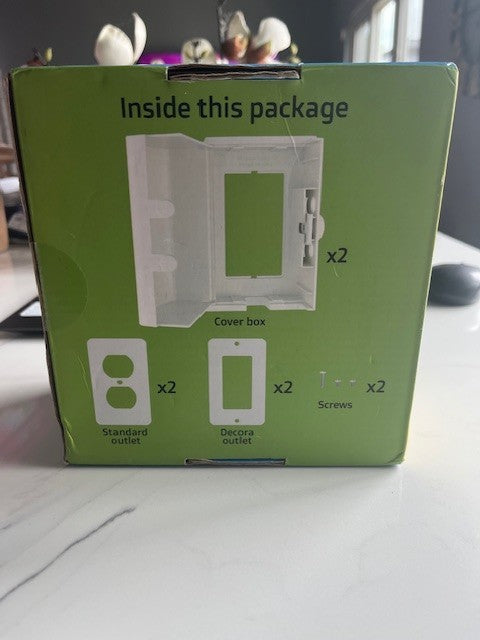 Wappa Baby Outlet Cover Box SET- 2 Pack- WHITE Double Lock Cover Box SEALED NEW