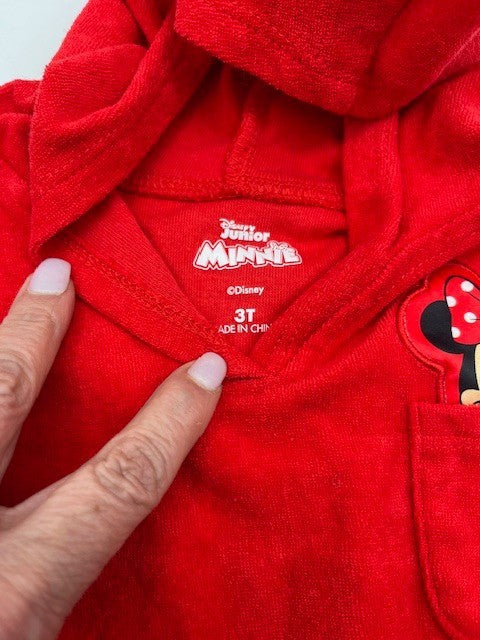 DISNEY JUNIOR Minnie Mouse One Piece Cover Up Pool Terry Cloth 3T, Pre-owned