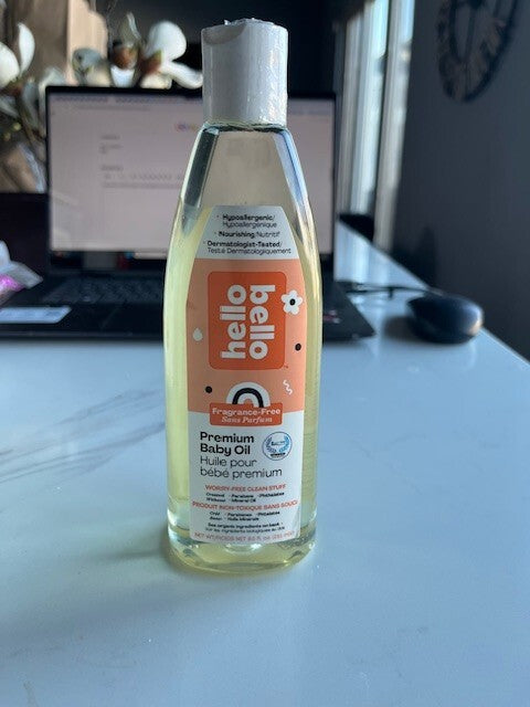Hello Bello Premium Baby Oil Lightweight Nourishing Softening Plant Based 9.5 oz