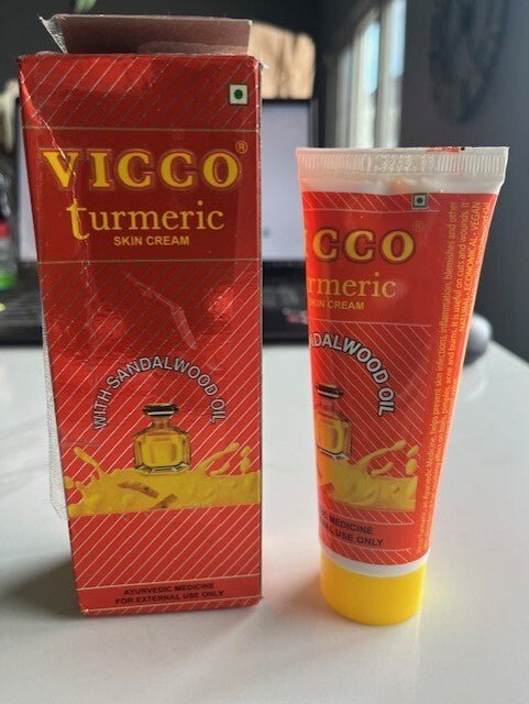 Vicco Turmeric Vanishing Skin Cream with Sandalwood Oil 60gm 04/25, US SHIPPING